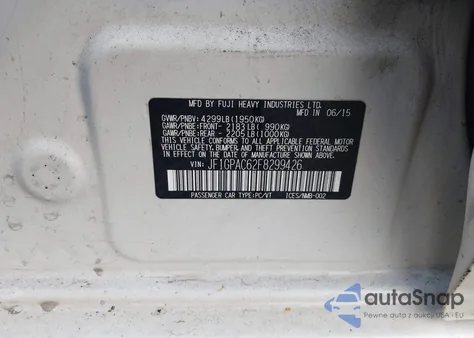 2015 Subaru Impreza 2.0I Premium from USA, damaged, VIN JF1GPAC62F8299426